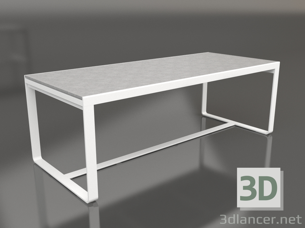 modello 3D Tavolo da pranzo 210 (DEKTON Kreta, Bianco) - anteprima