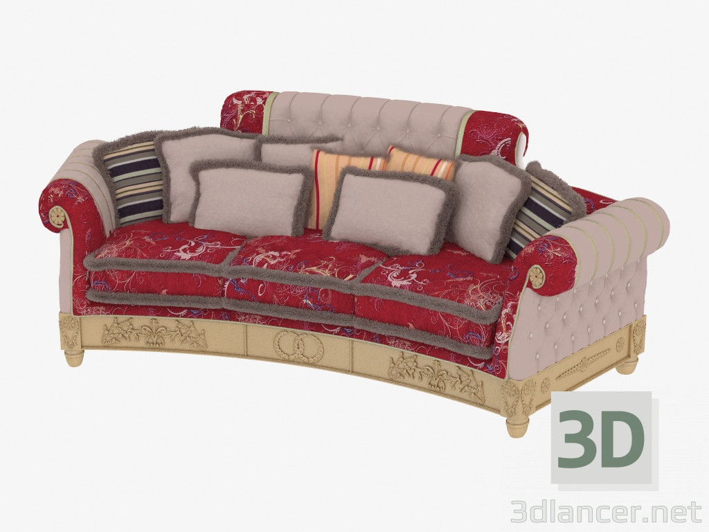 3D Modell Dreibett-Sofas - Vorschau