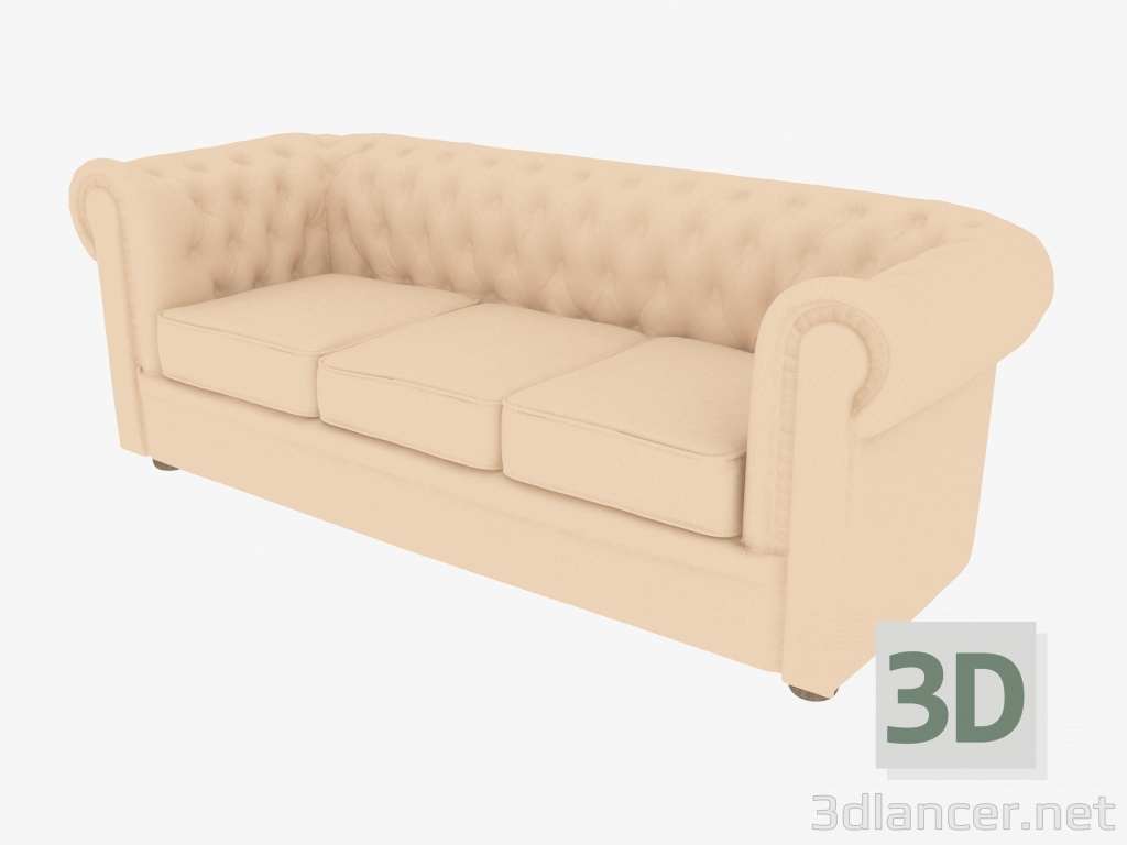 modèle 3D Canapé 5 Chester (triple) - preview