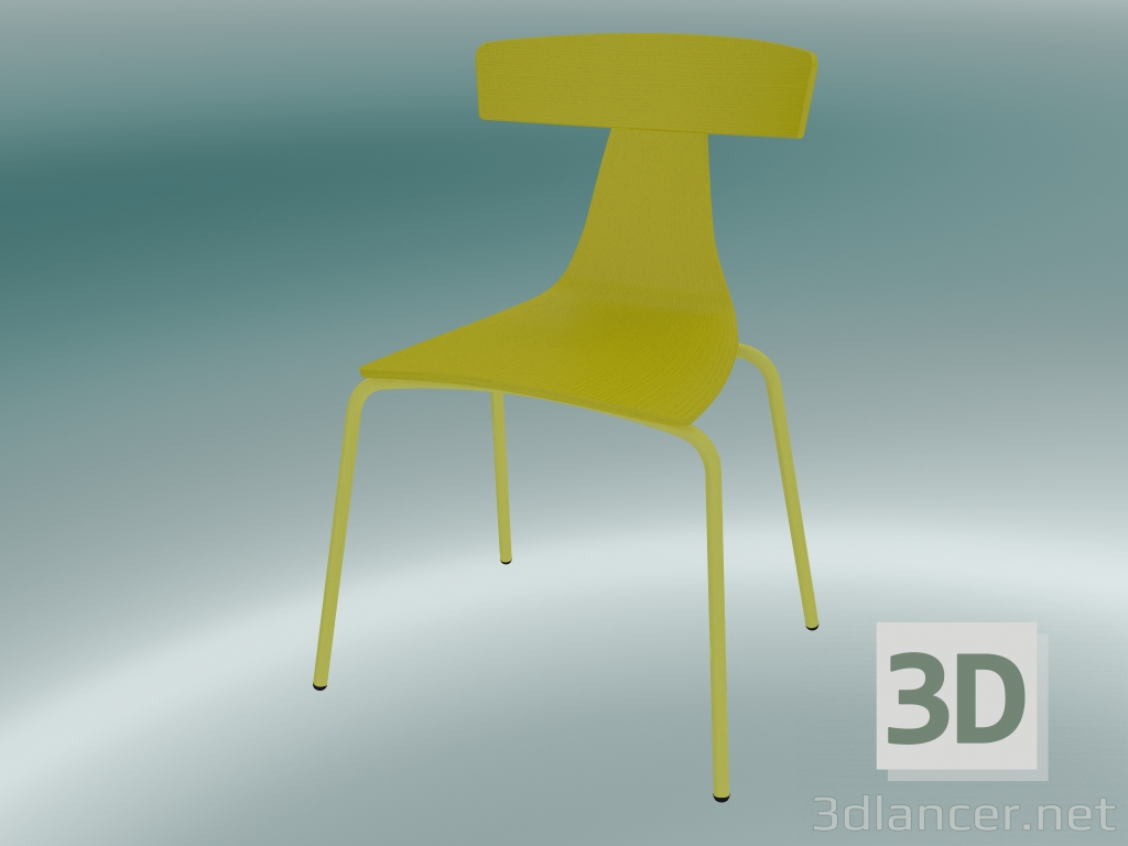 3d модель Стілець REMO wood chair metal structure (1416-20, ash yellow, yellow) – превью