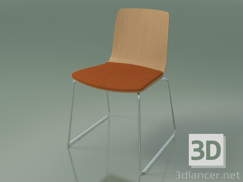 3D Modell Stuhl 3981 (auf einem Schlitten, mit einem Kissen auf dem Sitz, Eiche) - Vorschau