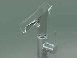 Mezclador monomando de lavabo 140 con caño de vidrio (12116000)