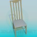 3d model Chair with wooden backrest - preview
