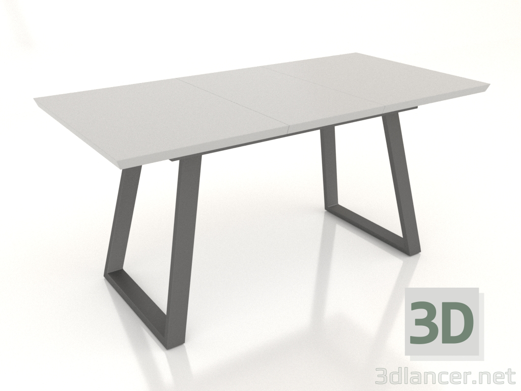 3d model Folding table Dakota 120-160 (white-black) - preview