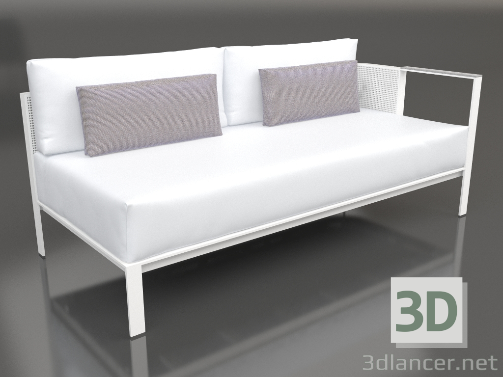 Modelo 3d Módulo de sofá, seção 1 direita (branco) - preview