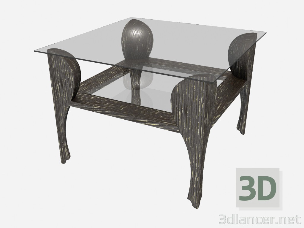 modèle 3D Coffee table sur jambes bouclés Traviata Z04 carrée - preview
