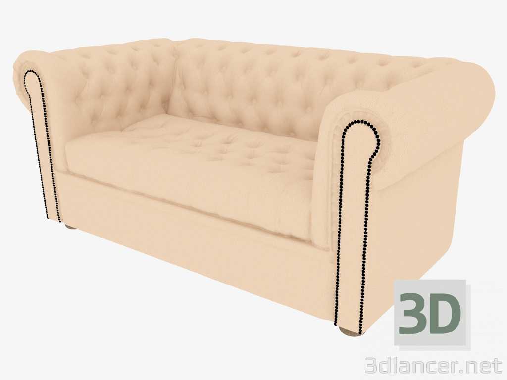 3 डी मॉडल सोफा 5 एम चेस्टरफील्ड (डबल) - पूर्वावलोकन
