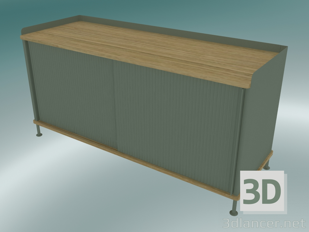 3D modeli Açık Büfe Enfoldu (Düşük, Meşe, Tozlu Yeşil) - önizleme