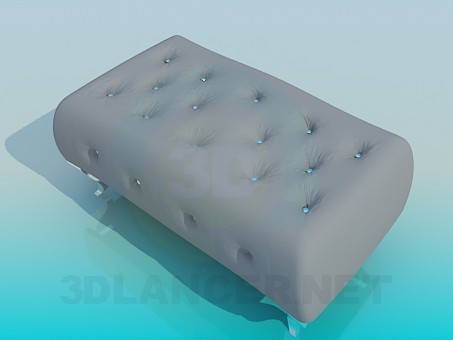 3D modeli Çift Kişilik yastıklı dışkı - önizleme