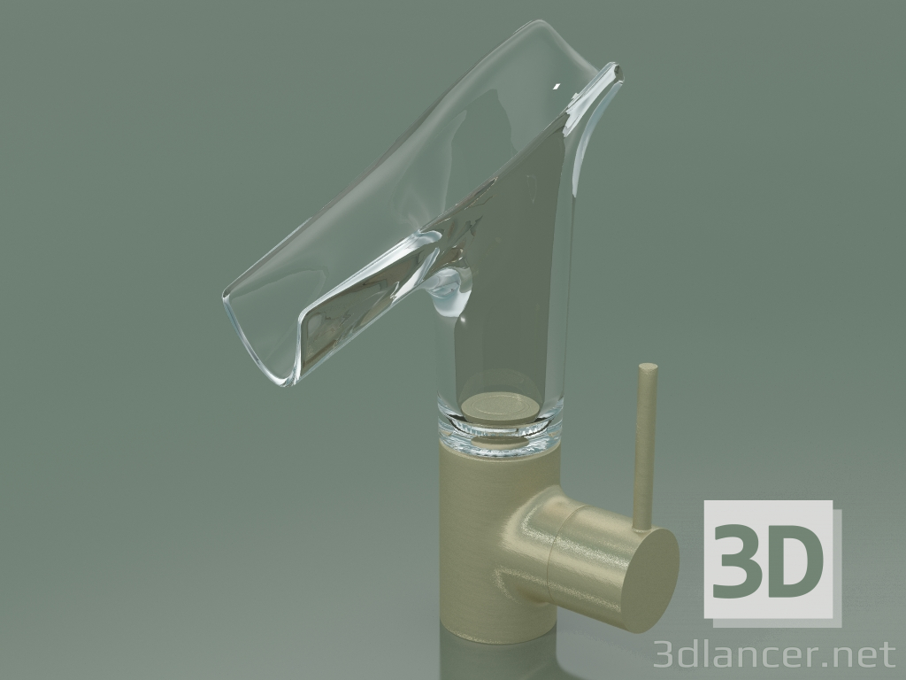 3d model Mezclador monomando de lavabo 140 con caño de vidrio (12116250) - vista previa