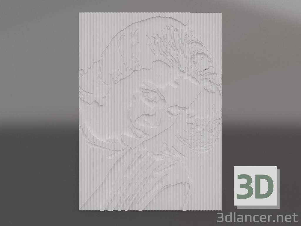 3D Modell Flachrelief-Porträt - Vorschau