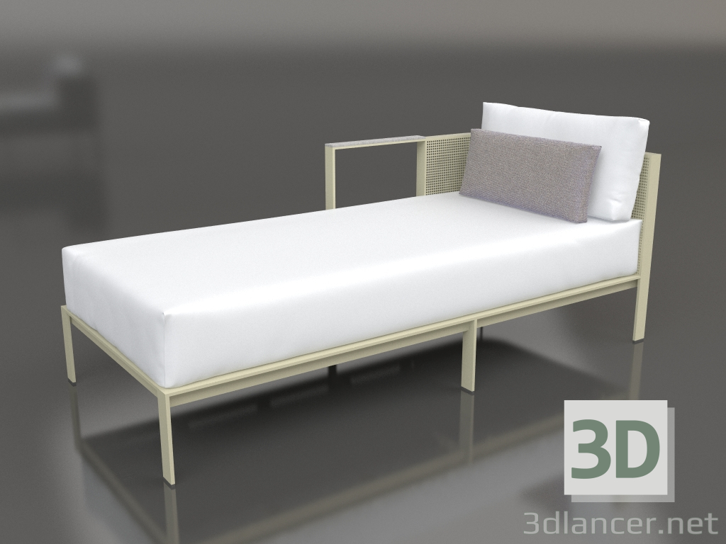 Modelo 3d Módulo de sofá, seção 2 esquerda (ouro) - preview