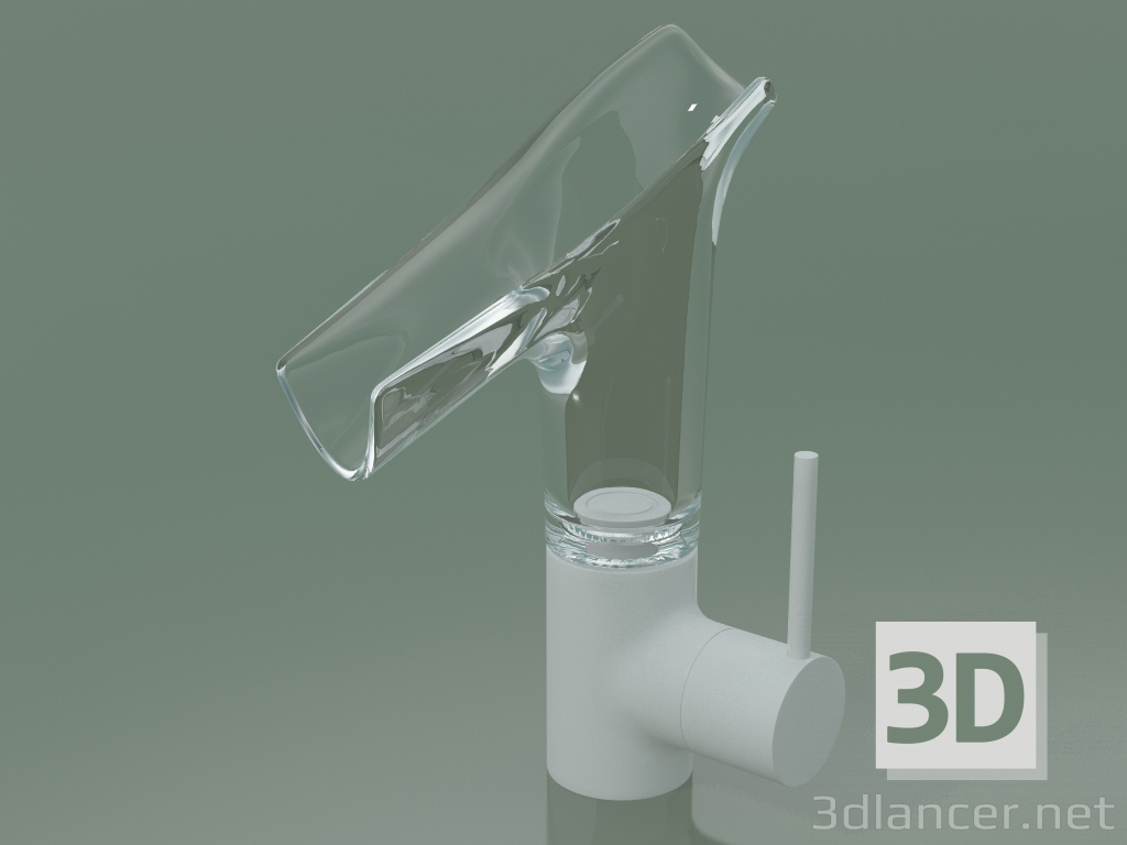 3d модель Однорычажный смеситель для раковины 140, со стеклянным изливом (12116450) – превью