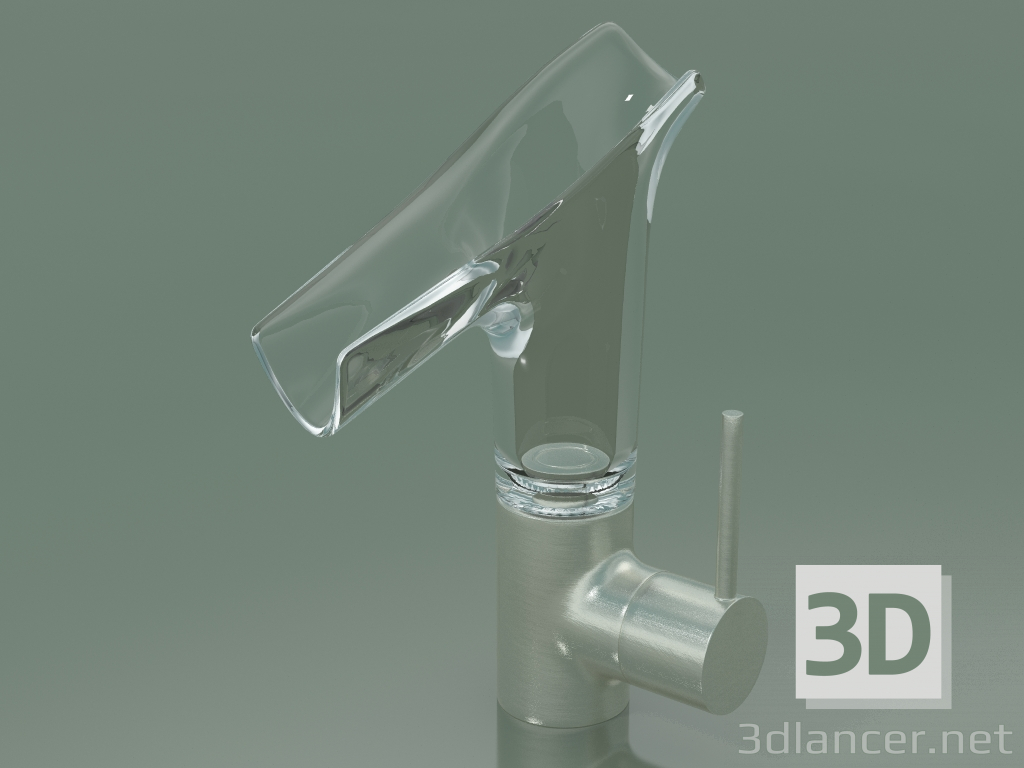 3d модель Однорычажный смеситель для раковины 140, со стеклянным изливом (12116820) – превью