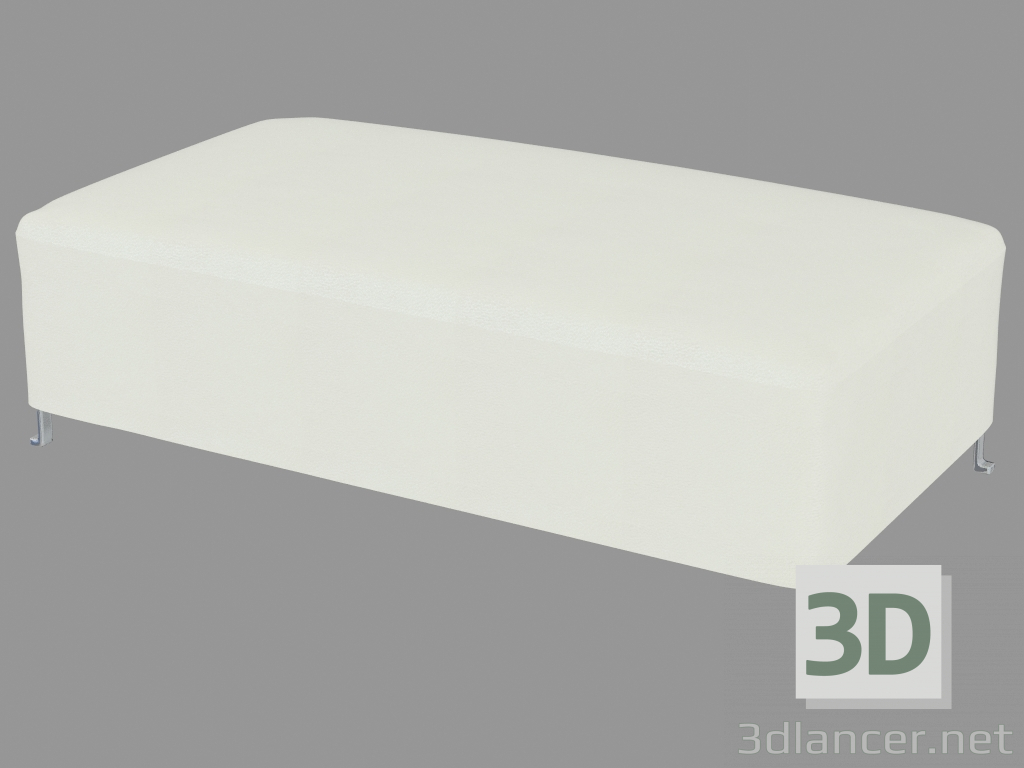 modello 3D Pouf in rivestimento in pelle (130x70) - anteprima
