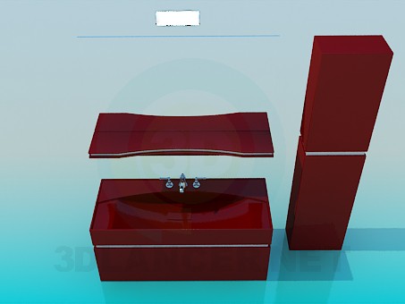 3d модель Мебель под умывальник – превью