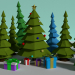 3D Yeni yıl ağacı düşük Poli modeli - yeni yıl ağacı modeli satın - render