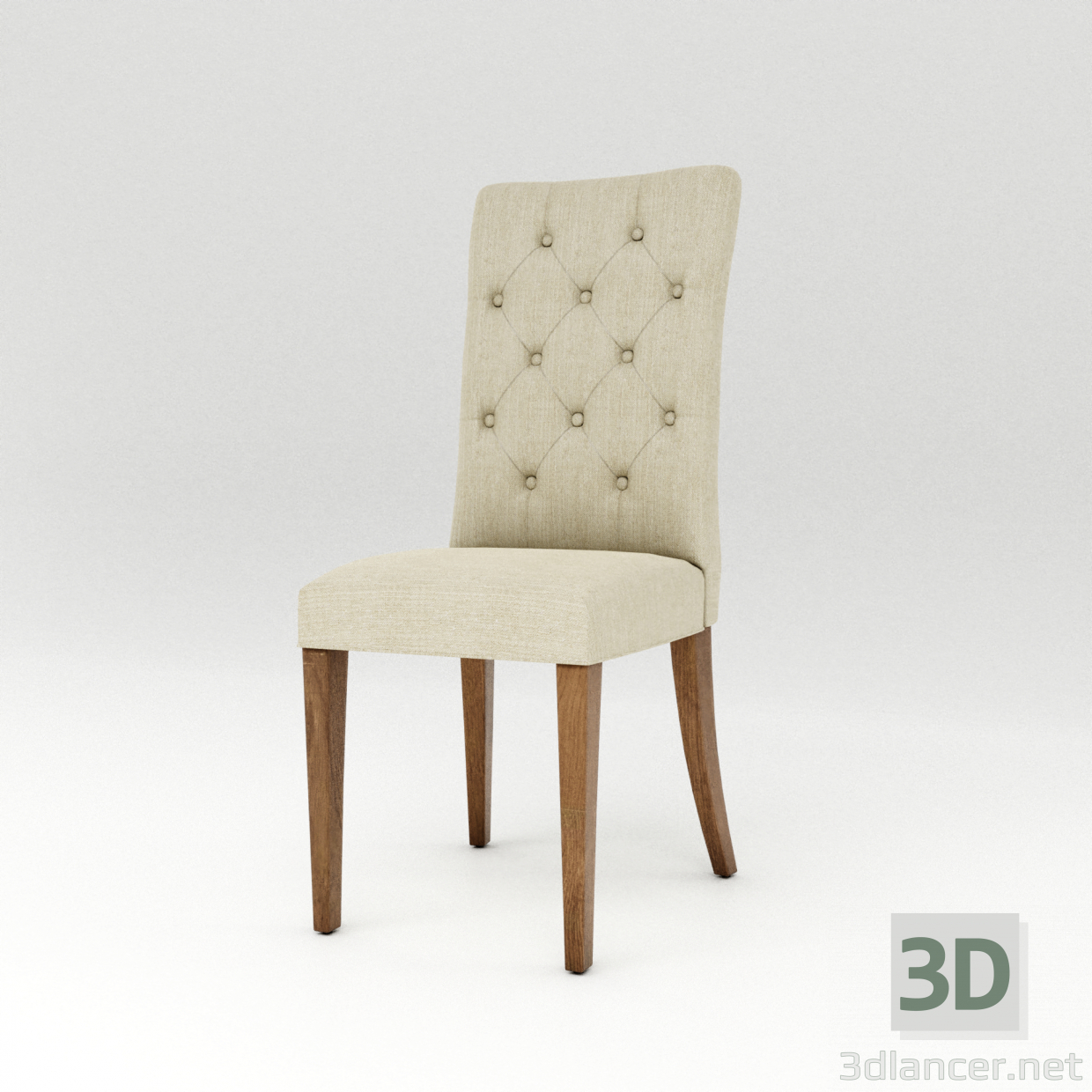 3D modeli Yastıklı Yemek Sandalyesi - önizleme