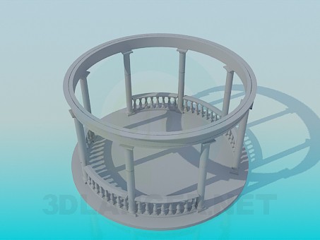 modèle 3D Tonnelle ronde - preview