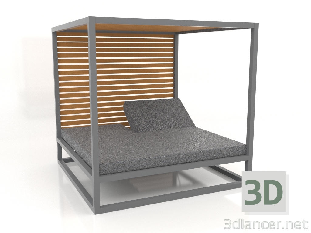 3D Modell Couch mit erhöhten festen Lattenrosten und Decke (Anthrazit) - Vorschau