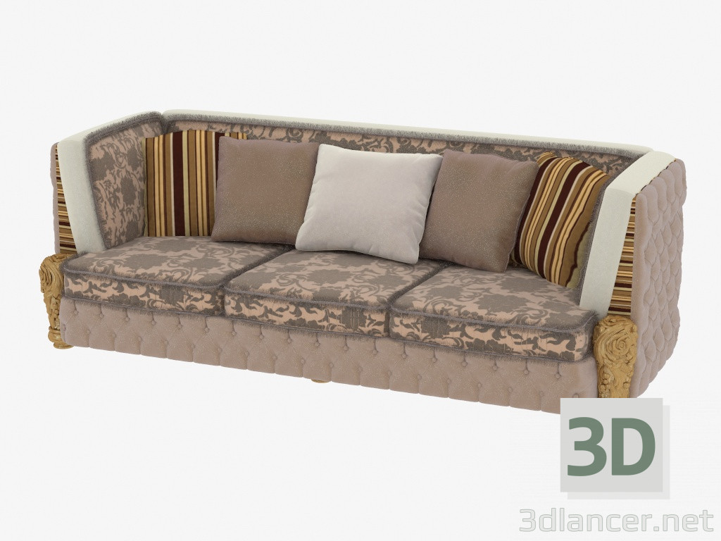 3d model sofá clásico Triple - vista previa
