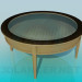 modello 3D Tavolo in legno con vetro piano - anteprima