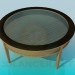 3d модель Дерев'яний столик зі скляною стільницею – превью