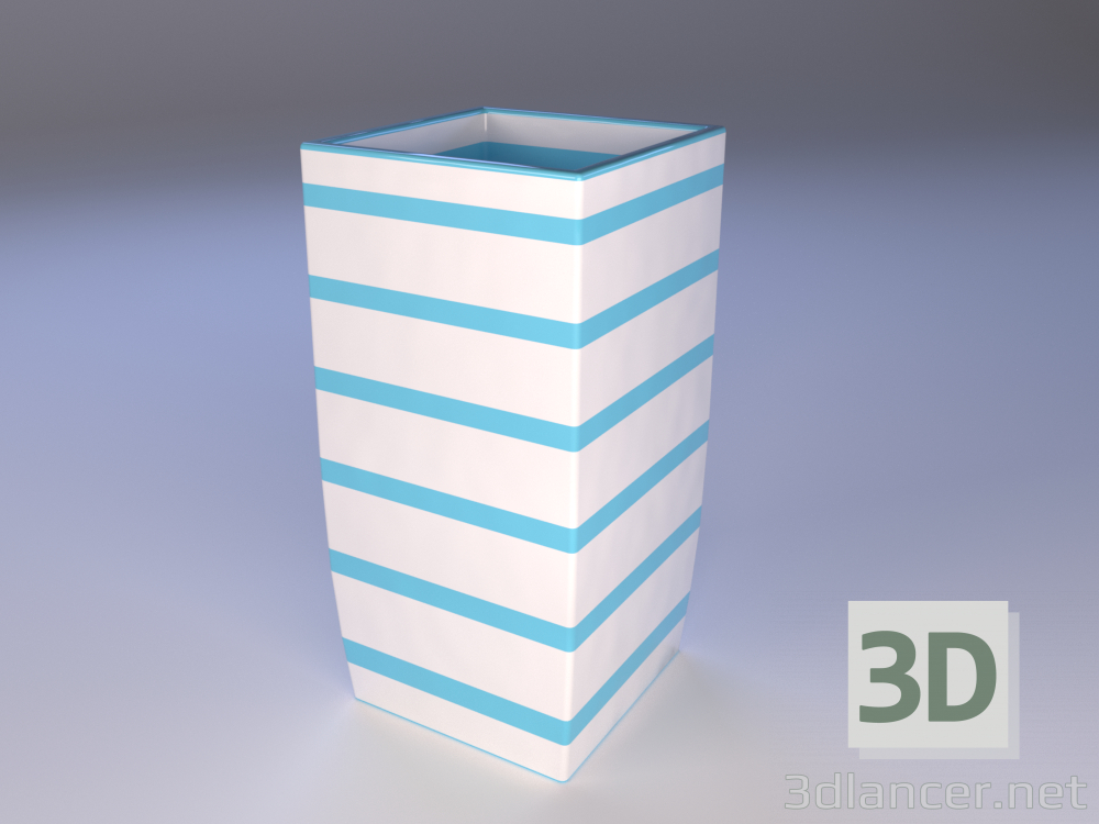 3D modeli çizgili seramik vazo - önizleme