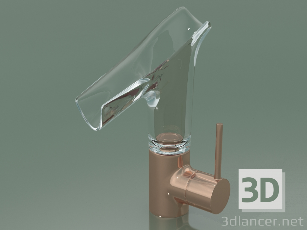 modello 3D Miscelatore monocomando lavabo 140 con bocca in vetro (12116300) - anteprima