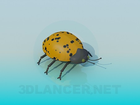 3D Modell Gelber Käfer - Vorschau