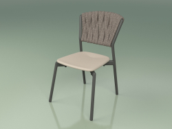 Chair 220 (Metal Smoke, Polyurethanharz Maulwurf, gepolsterter Gürtel Grau-Sand)