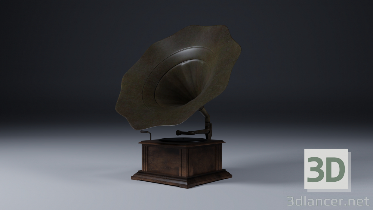 gramófono 3D modelo Compro - render