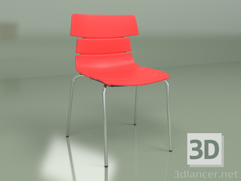modello 3D Sedia relax (rossa) - anteprima