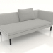 3d model End sofa module 186 with an armrest on the right (metal legs) - preview