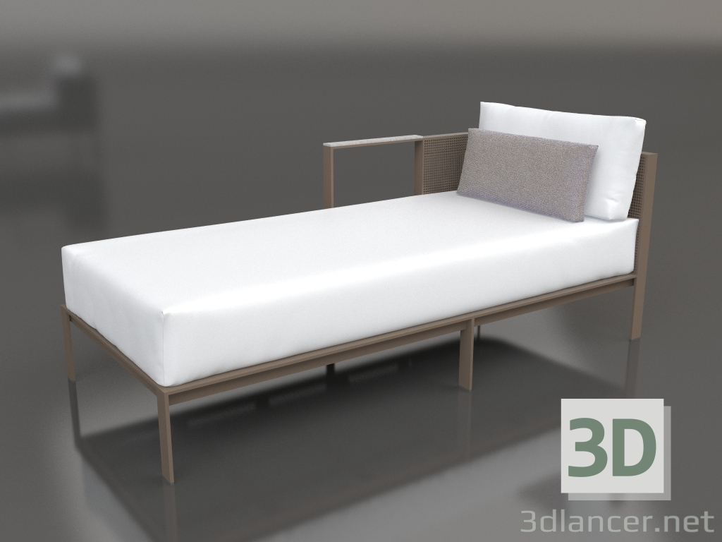 Modelo 3d Módulo de sofá, seção 2 esquerda (Bronze) - preview