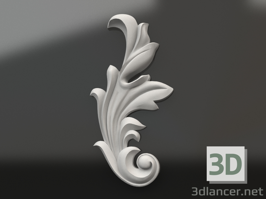 modèle 3D Élément décoratif en plâtre DE 006 A (130x62) - preview