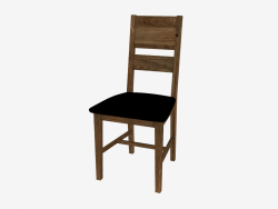 Chaise rembourrée en cuir (48 x 98 x 48 cm)
