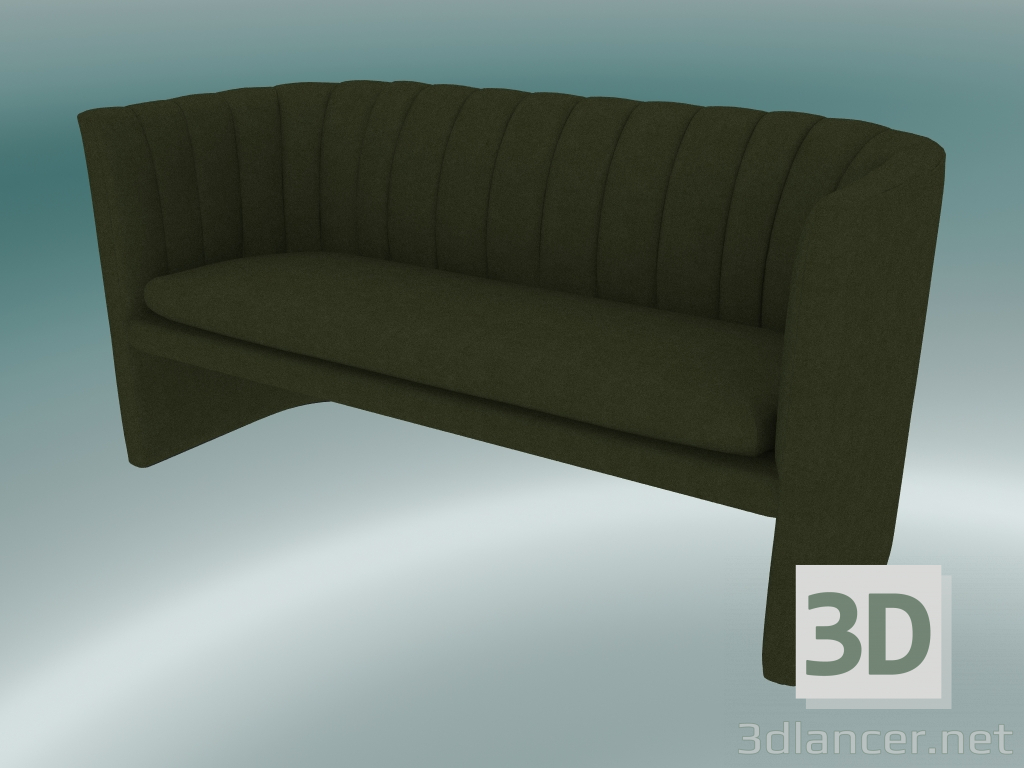 3d model Sofa double Loafer (SC25, H 75cm, 150х65cm, Velvet 2 Pine) - preview