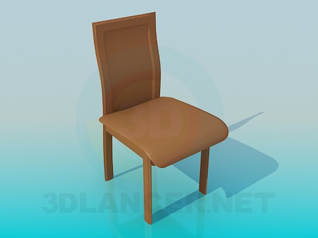 3d model Silla con asiento de cuero - vista previa