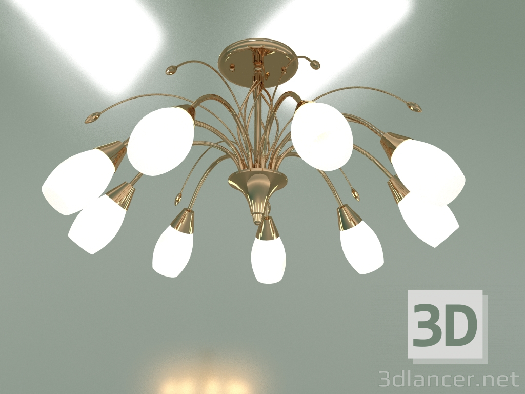 modello 3D Lampadario a soffitto 22080-9 (oro) - anteprima