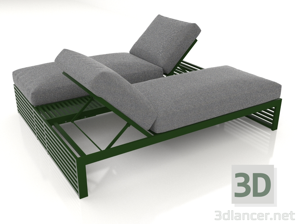 modèle 3D Lit double pour la détente (Vert bouteille) - preview