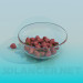 3d model Dish with strawberries - preview