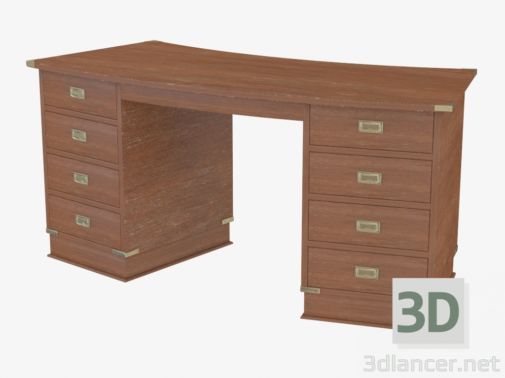 3d model Writing desk with drawers - preview