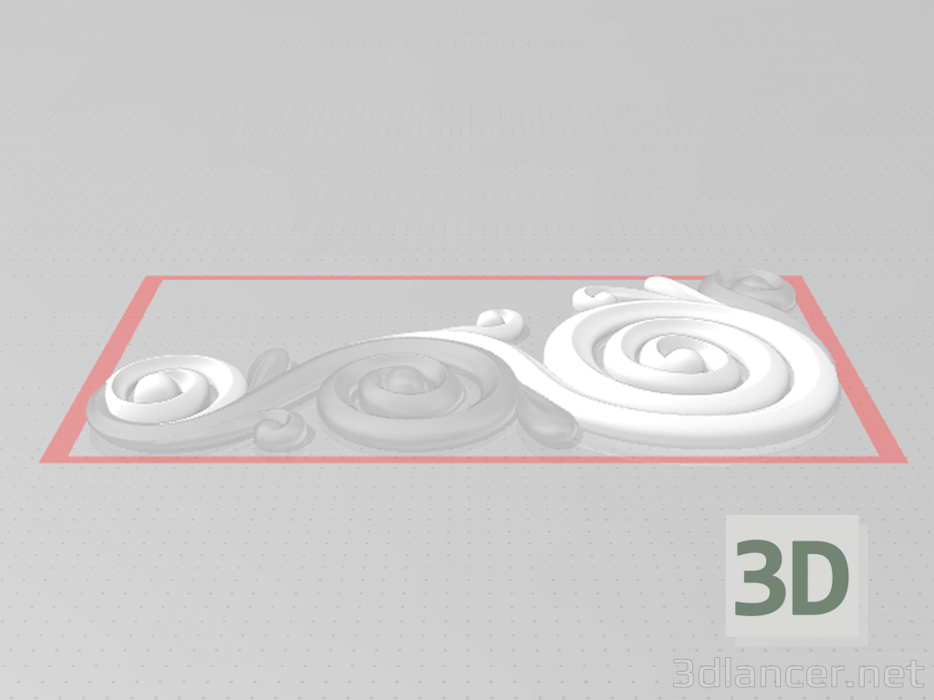 3d модель Декор объёмный завитки 3Д – превью