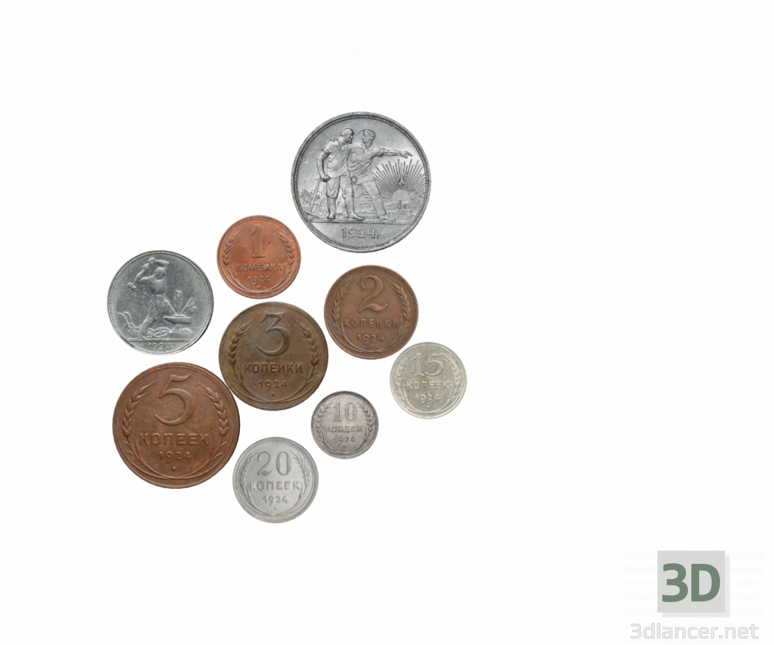 3D Modell Münzen der UdSSR 1924 - Vorschau