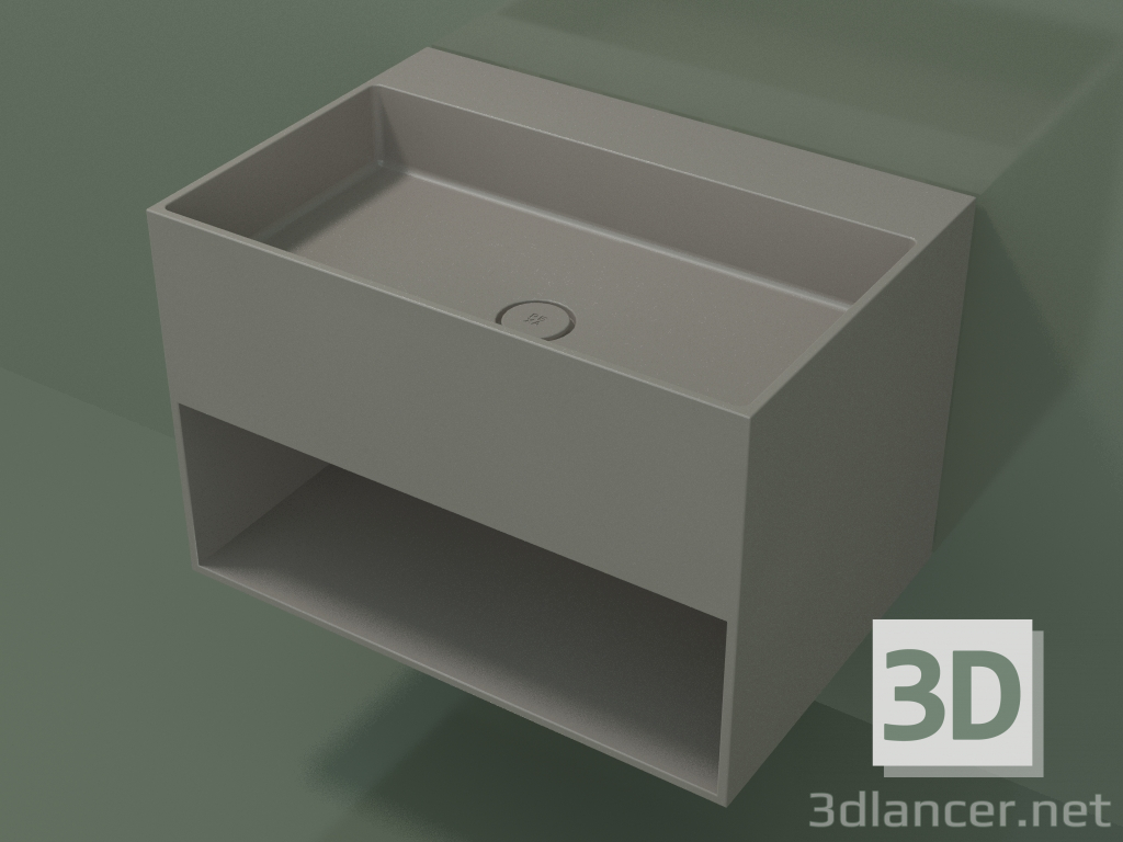 modèle 3D Lavabo suspendu Giorno (06UN43301, Argile C37, L 72, P 50, H 48 cm) - preview
