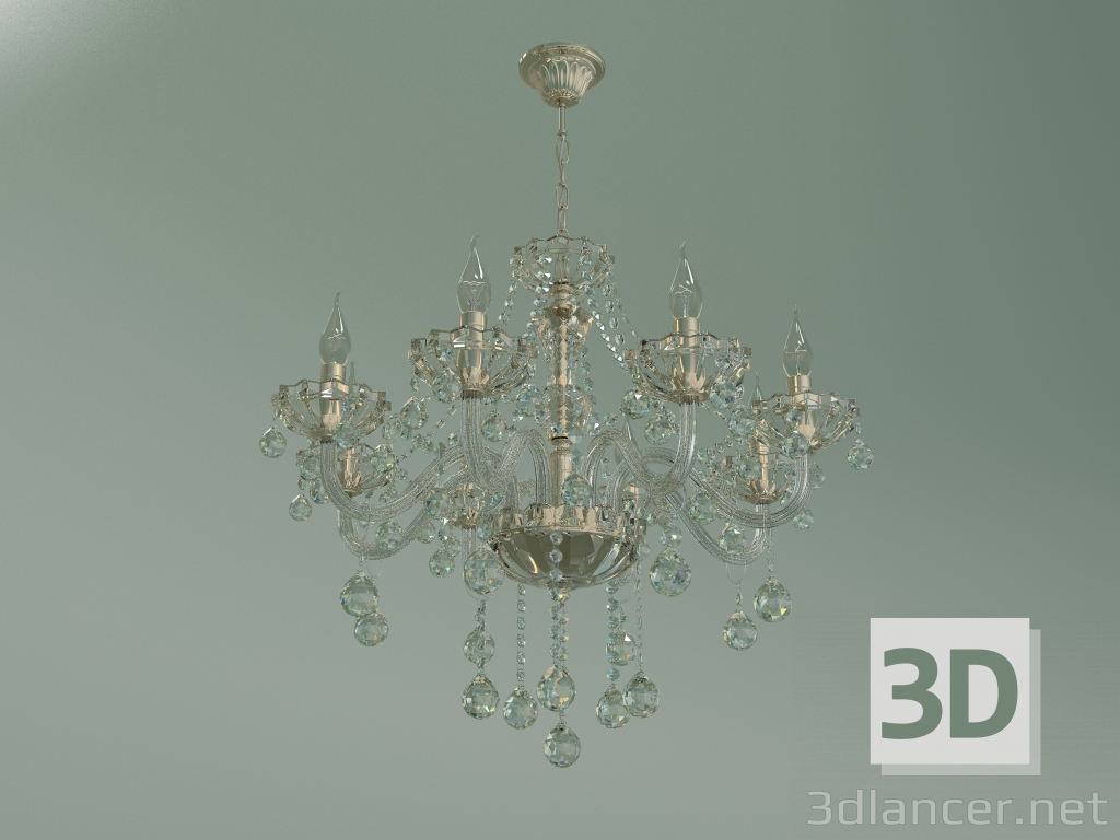 3d model Pendant chandelier 10052-8 (gold-tinted Strotskis crystal) - preview
