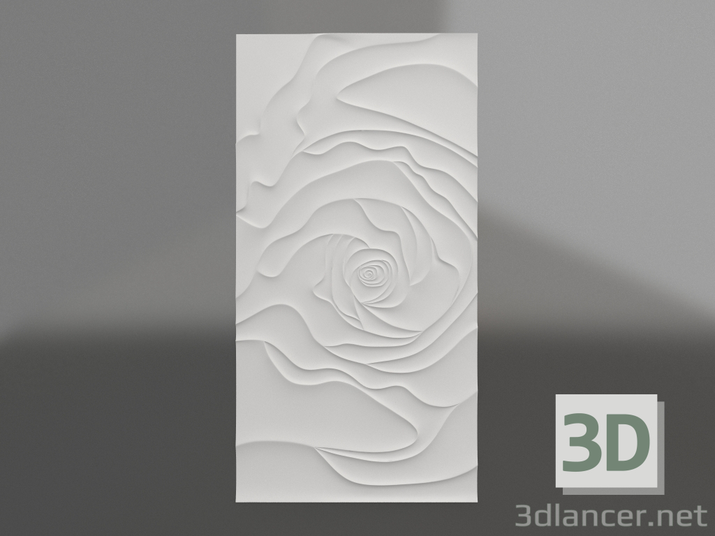 modèle 3D Bas-relief Rose - preview