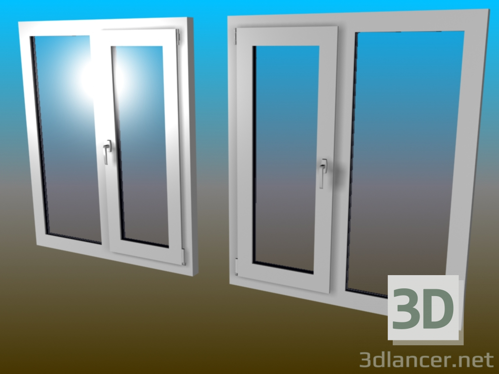 3d model A plastic window - preview