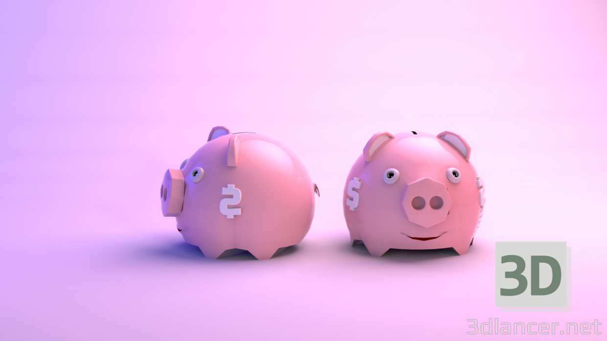 Modelo 3d piggy bank - preview